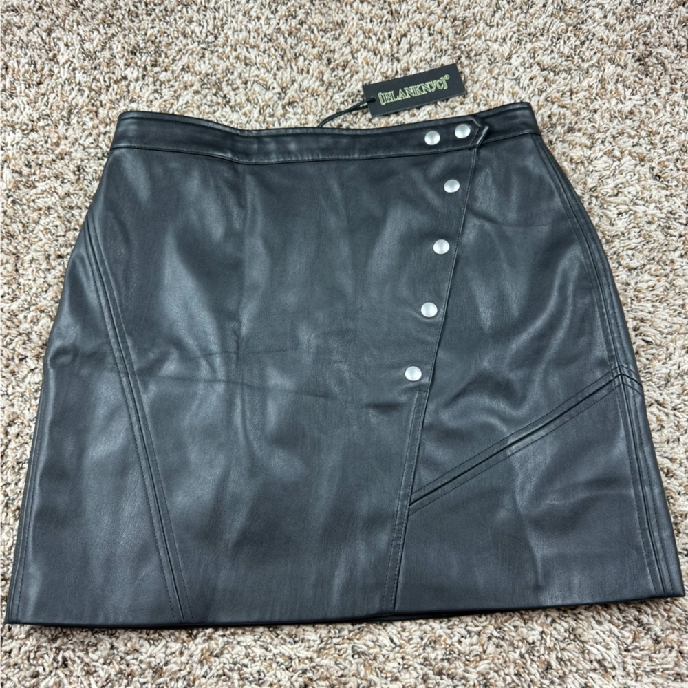 Blank NYC Faux Leather Black Skirt